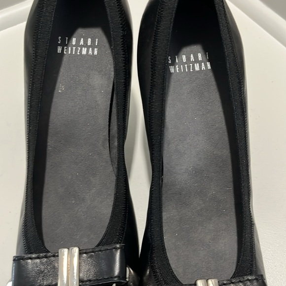 Stuart Weitzman Rounded Toe Leather Black Heels - Picture 15 of 16